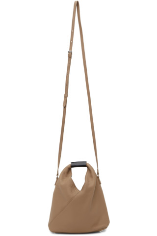 MM6 Maison Margiela: Taupe XS Micro Triangle Bag | SSENSE UK