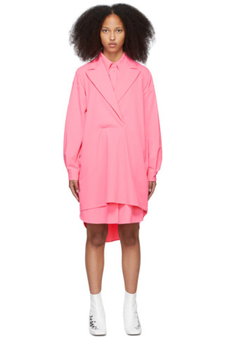 MM6 Maison Margiela: SSENSE Exclusive Pink Gilet Dress | SSENSE