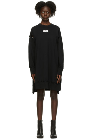 MM6 Maison Margiela: Black Underarm Hole Sweater Dress | SSENSE