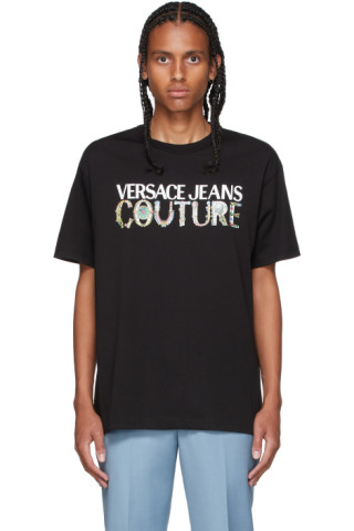 Black Regalia Logo T-Shirt by Versace Jeans Couture on Sale