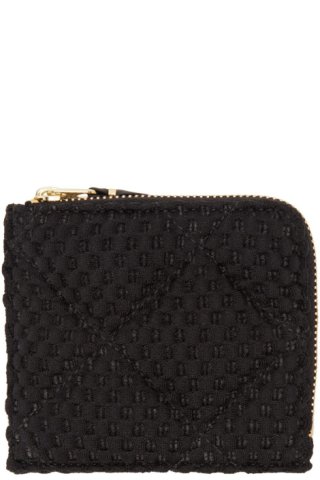Comme des Garçons Wallets: Black Quilted Fat Tortoise Wallet | SSENSE