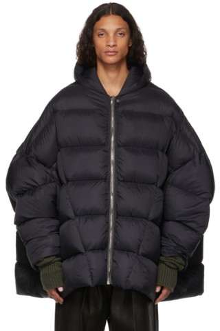 Rick Owens: Black Down Jumbo Peter Jacket | SSENSE