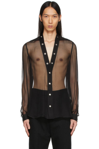 Rick Owens: Black Larry Shirt | SSENSE Canada