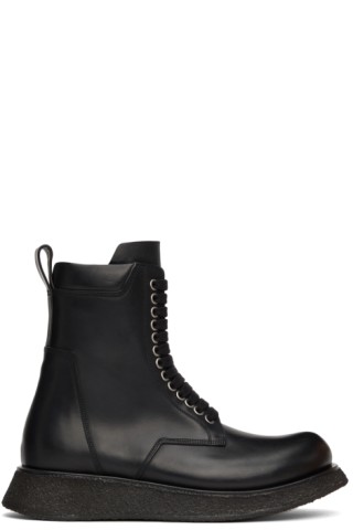 Rick Owens: Black Para Boots | SSENSE UK