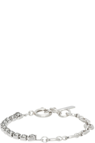 SSENSE Exclusive Silver & Grey Vic Bracelet by Justine Clenquet on Sale