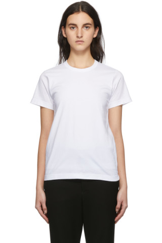 White Jersey Backless T-Shirt by Comme 
