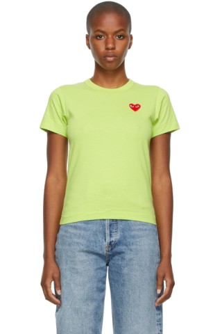 Comme des Garçons Play Heart logo-patch T-Shirt - Black