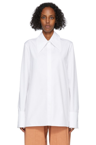 Jil Sander: White Poplin Shirt | SSENSE Canada