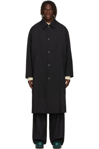 Jil Sander: Black Twill Coat | SSENSE