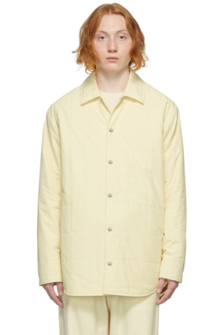 Jil Sander: Yellow Recycled Ripstop Quilted Jacket | SSENSE