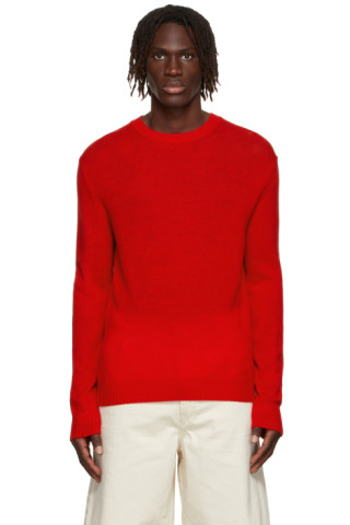 Red Wool Sweater by Jil Sander on Sale