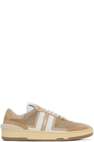 Beige Mesh Clay Sneakers by Lanvin on Sale