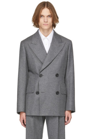 Alexander McQueen Men's Double-breasted Tailored Coat in Electric