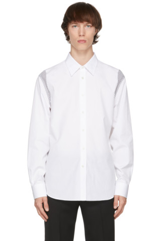 Alexander McQueen: White Poplin Paneled Shirt | SSENSE