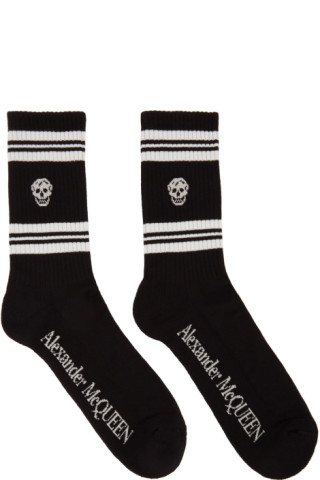Alexander McQueen: Black Skull Sport Socks | SSENSE