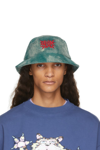 Brain Dead: Green Spikey Bleached Bucket Hat | SSENSE UK