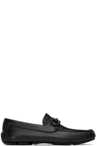 Salvatore Ferragamo: Black Parigi New Driver Loafers | SSENSE Canada