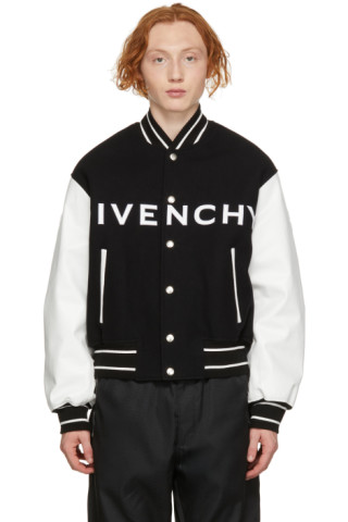 Givenchy: Black & White Varsity Jacket | SSENSE Canada