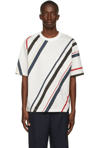 3.1 Phillip Lim: White Striped Pocket T-Shirt | SSENSE