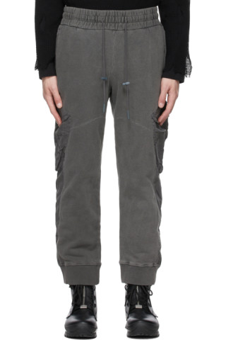 SSENSE Exclusive Grey Paneled Lounge Pants by C2H4 on Sale