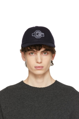 Navy Worsted Cap by Officine Générale on Sale