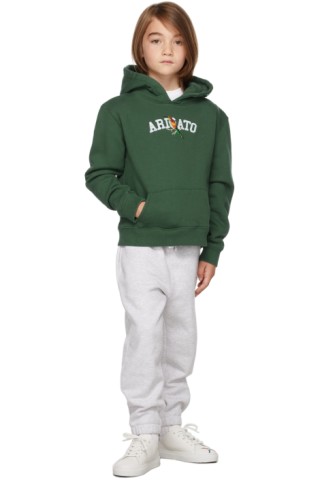 Kids Green Bee Bird College Logo Hoodie by Axel Arigato | SSENSE