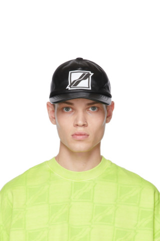 We11done: Black Leather Stud Cap | SSENSE