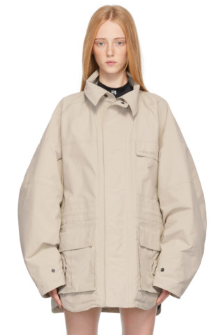 Balenciaga: Beige Ripstop Parka | SSENSE