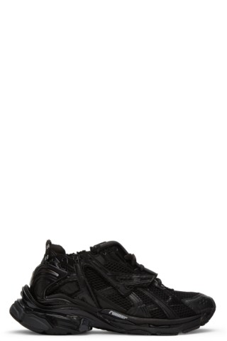 Balenciaga: Black Monocolor Runner Sneakers | SSENSE Canada