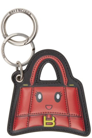 Balenciaga: Red & Black Hourglass Mirror Keychain | SSENSE