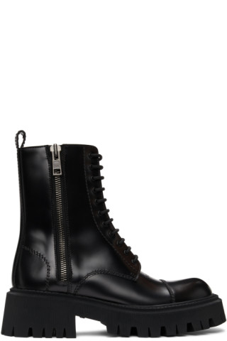 Balenciaga: Black Tractor Boots | SSENSE