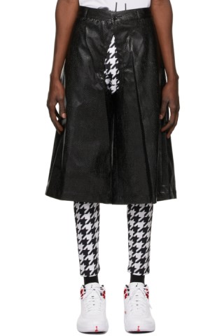 Comme des Garçons Homme Plus: Faux-Leather Croc Cut-Out Shorts