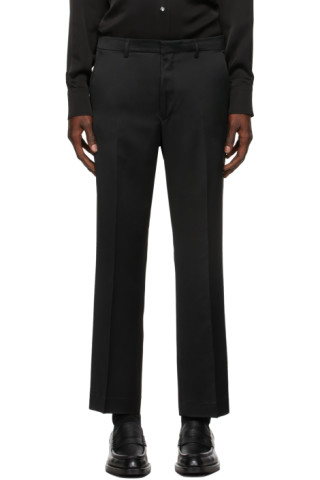 Black Satin Pants by Dries Van Noten on Sale