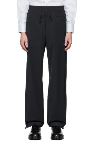 Dries Van Noten: Black Taffeta Trousers | SSENSE Canada