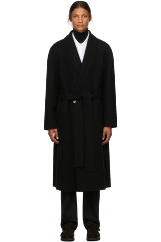 The Row: Black Ferro Coat | SSENSE Canada