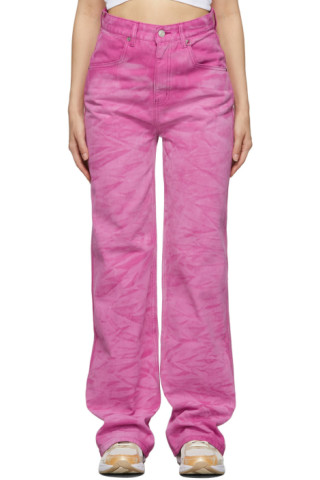 Pink Tippy Wave Jeans by Andersson Bell on Sale