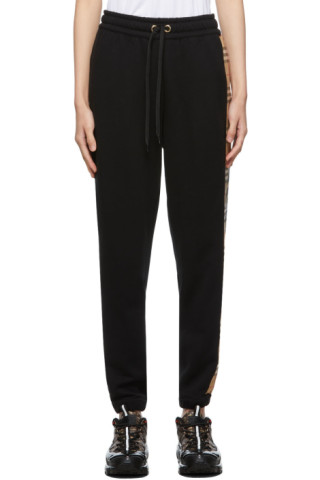 Burberry: Black Vintage Check Trim Lounge Pants | SSENSE