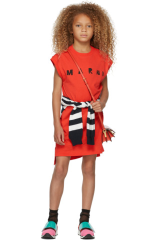 Marni キッズ レッド T シャツ ワンピース Ssense 日本