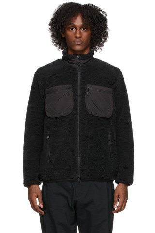 Descente ALLTERRAIN: Black Sherpa Fleece Boa Jacket | SSENSE