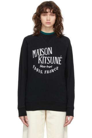 Maison Kitsuné: Black Palais Royal Classic Sweatshirt | SSENSE Canada
