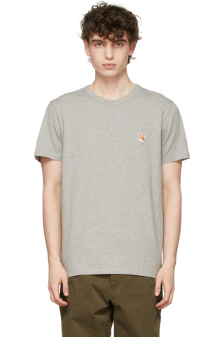 Maison Kitsuné: Grey Fox Head Patch T-Shirt | SSENSE