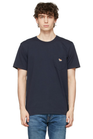 Maison Kitsuné - Navy Profile Fox Patch Pocket T-Shirt
