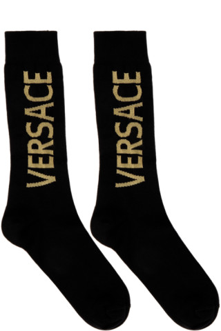 Versace: Black Logo Socks | SSENSE