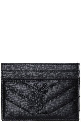 Black on black ysl card holder Outlet