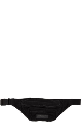 Saint Laurent: Black Mesh SPL Crossbody Pouch | SSENSE Canada