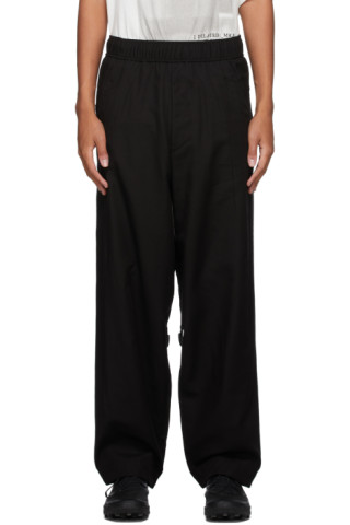 Julius: Black Strap Wide-Leg Trousers | SSENSE