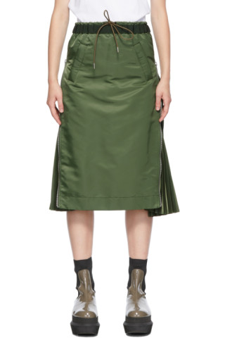 sacai: Khaki MA-1 Skirt | SSENSE