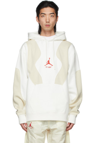 Nike Jordan: White Off-White Edition Logo Hoodie | SSENSE