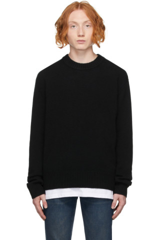 Black Cashmere 'The Crewneck' Sweater by Frame on Sale