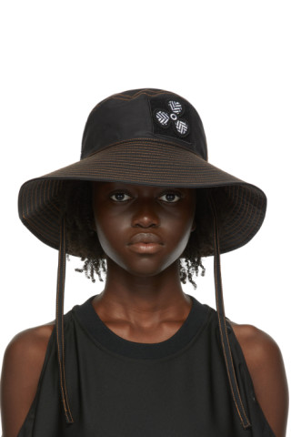 MCQ: Black Coated Canvas Bucket Hat | SSENSE